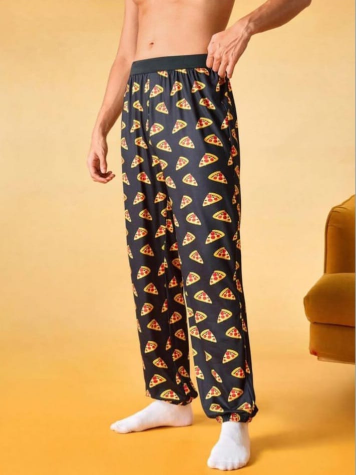 Men's Comfortable All Over Pizza Print Lounge Pants